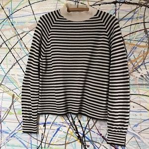 Everlane Sz M Black & white striped Cotton sweater
